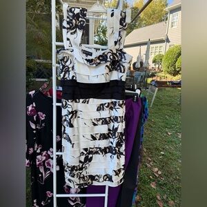 Jones New York Black and White Sleeveless Dress